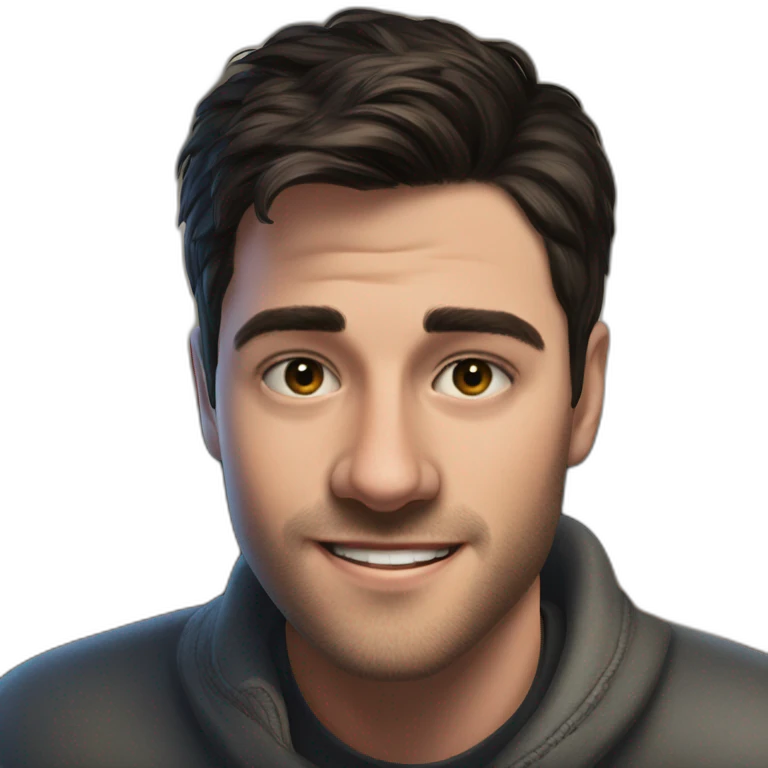 solo portrait with smiling male emoji