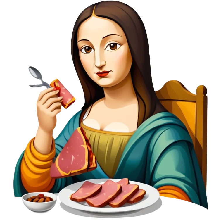 picasso abstract art mona lisa SPAM MEAT painting  emoji