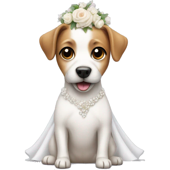 Cute dog in a wedding dress emoji