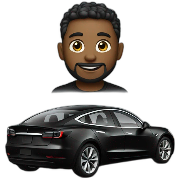 Black Tesla Model 3 emoji