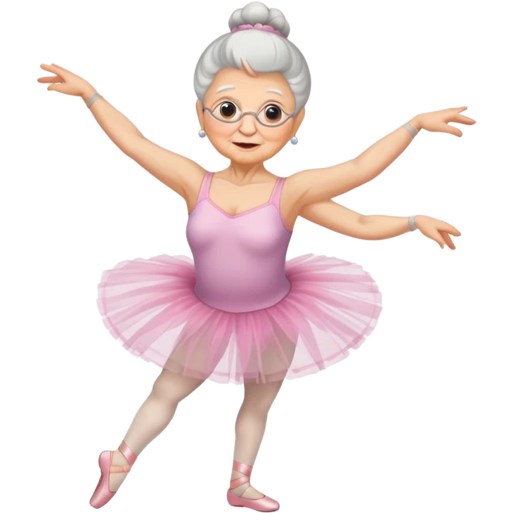 grandma in a ballet pose emoji