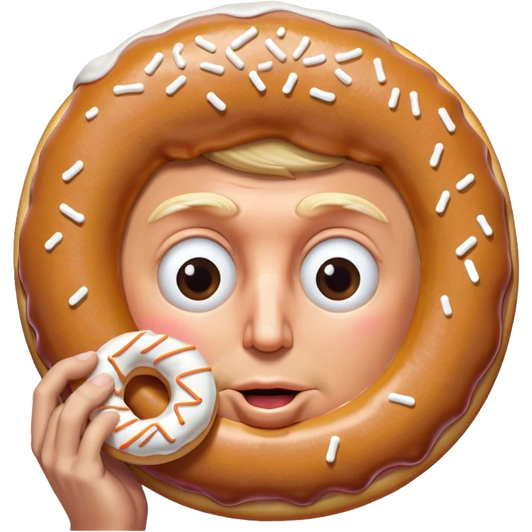donald trump eat a dounot  emoji