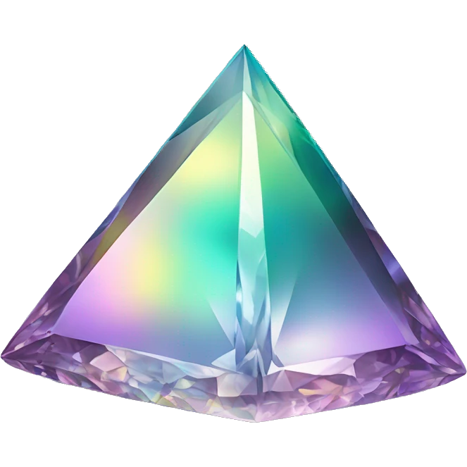 Pyramid-shaped 56-carat iridescent diamond crystal emoji