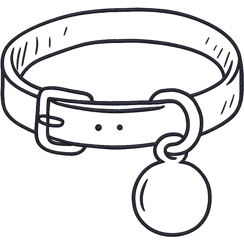 hand drawn outlined dog collar icon emoji
