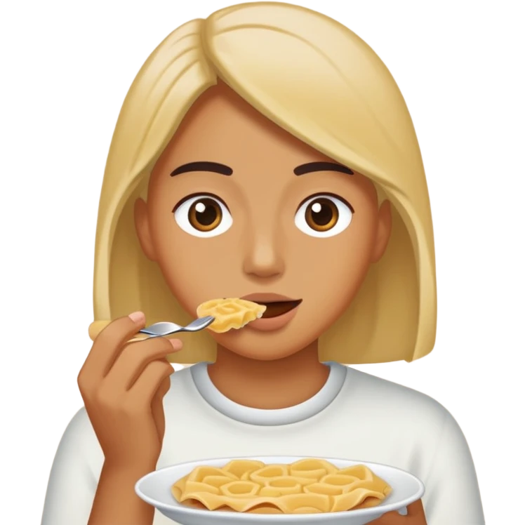 A person eating rotelle emoji