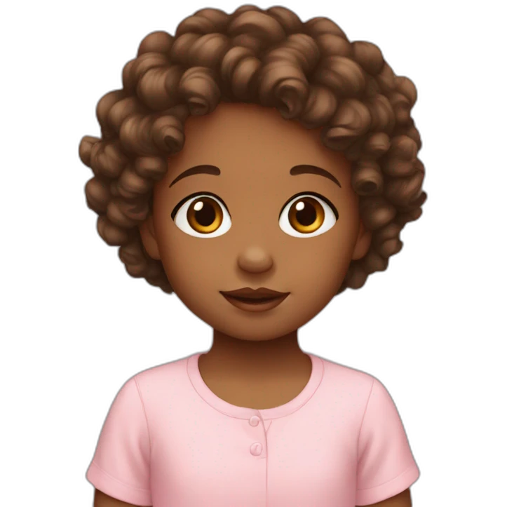 Baby Girl with Brown Short Curls emoji