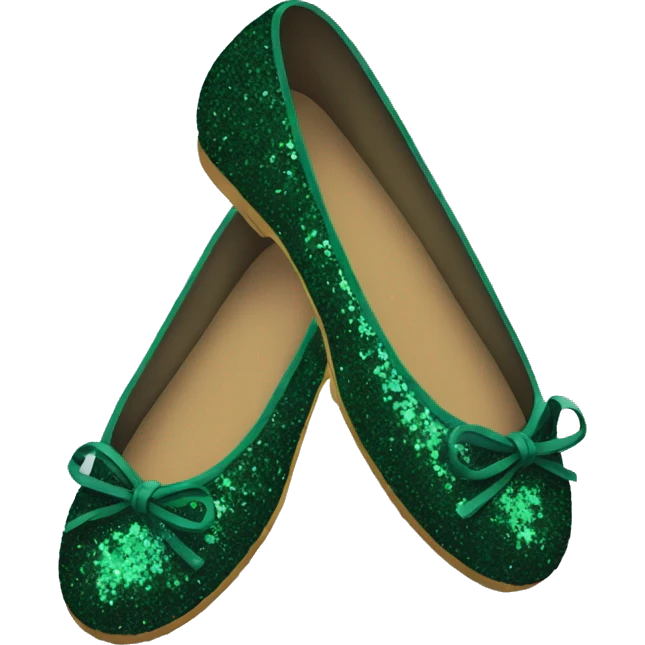 Dark green glitter ballerina shoes emoji