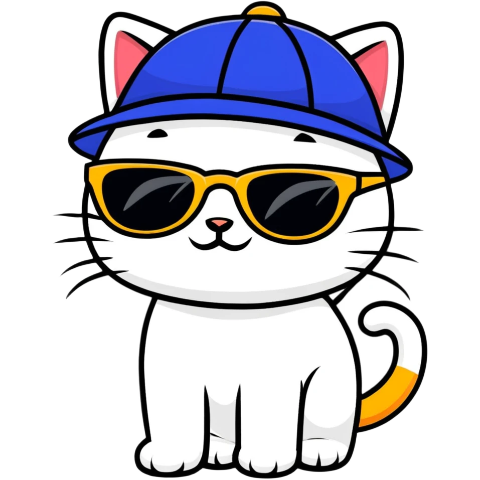 cat wearing sunglasses and a hat emoji