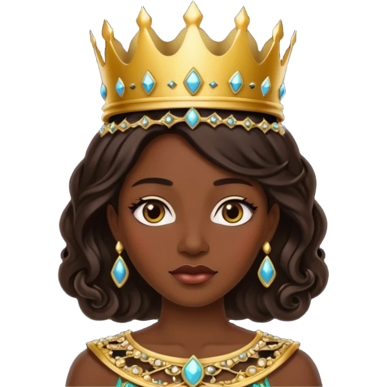 dark skin queen with crown emoji
