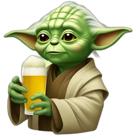 Yoda drink beer emoji