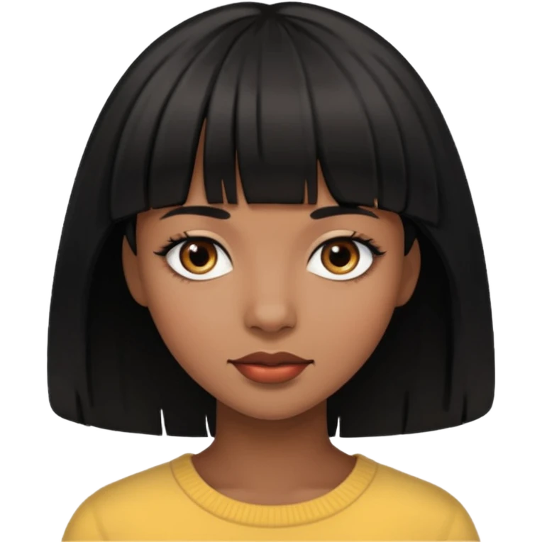 vampira gótica parda de cabelo preto e franja emoji