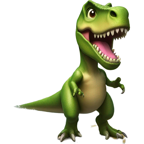 T-Rex on a surf board with a bow  emoji