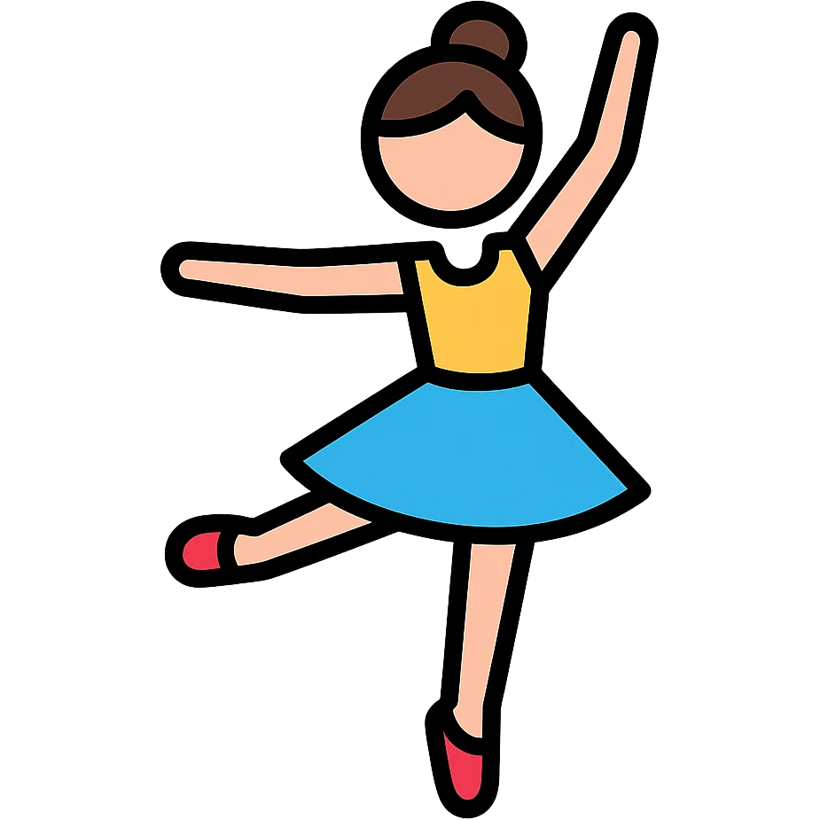 ballerina icon with color outline emoji