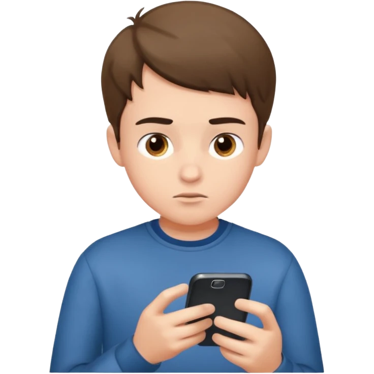 Boy using Phone emoji