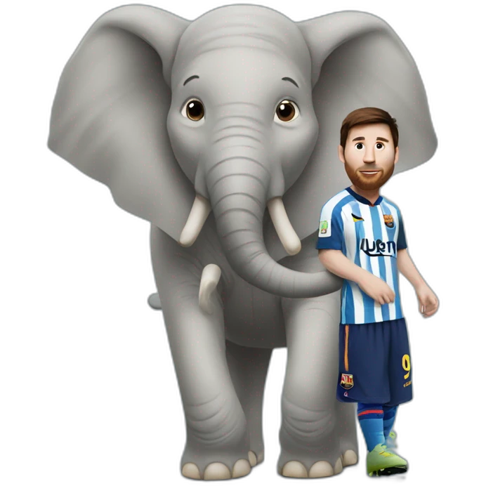Messi sur elephant emoji