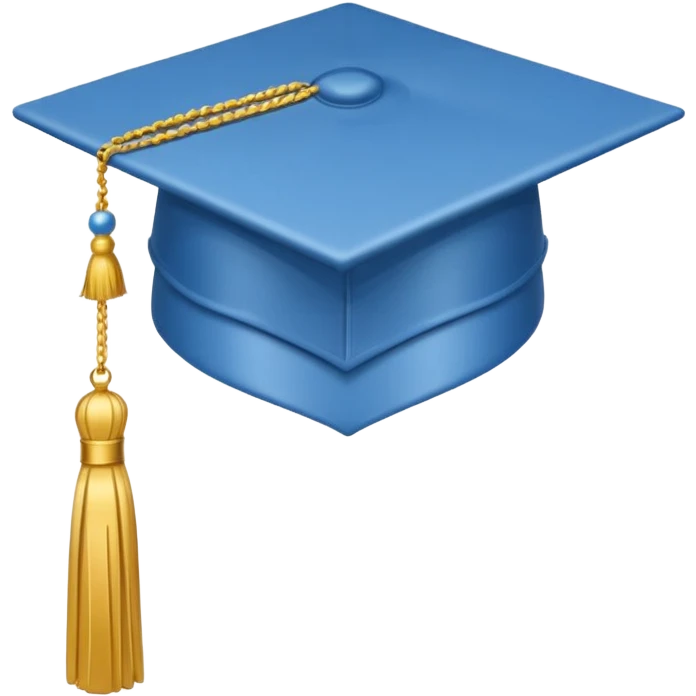 cappello da laurea per un corso terminato blu celeste emoji