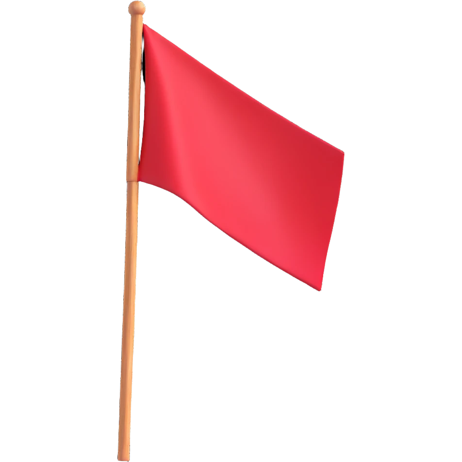 red flag on a wooden stick emoji
