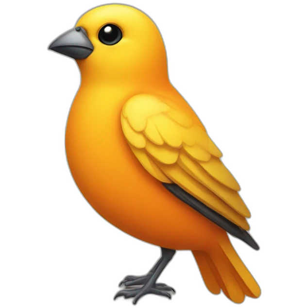 cartoon canary bird with orangecolor emoji
