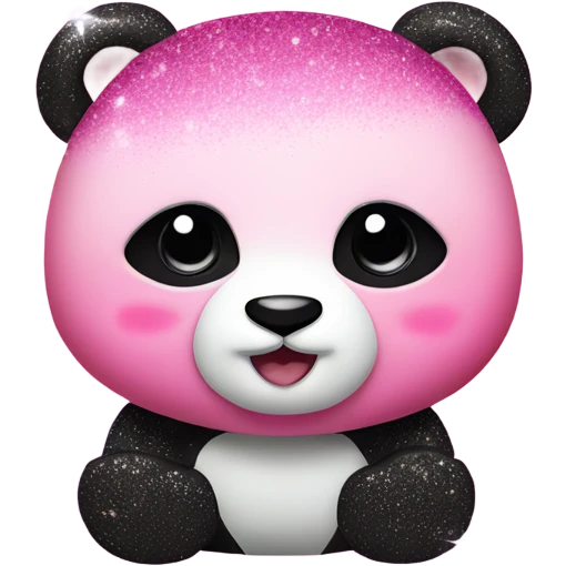 Pink panda with glitter  emoji