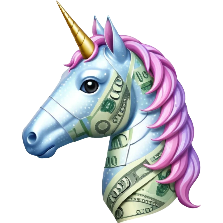 единорог из купюр, no background emoji