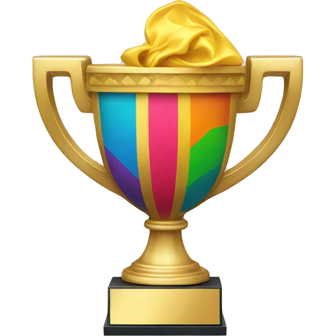 trophy with colourful colors emoji