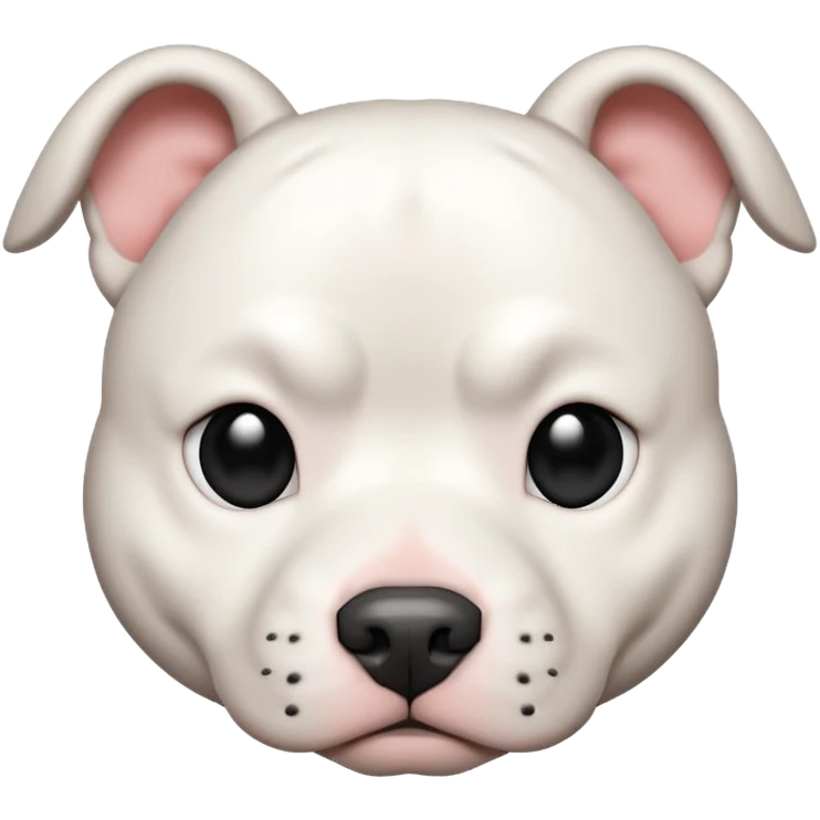 White pitbull with black dot on its head emoji