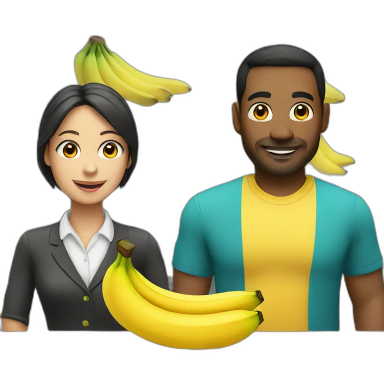 cashier and banana emoji