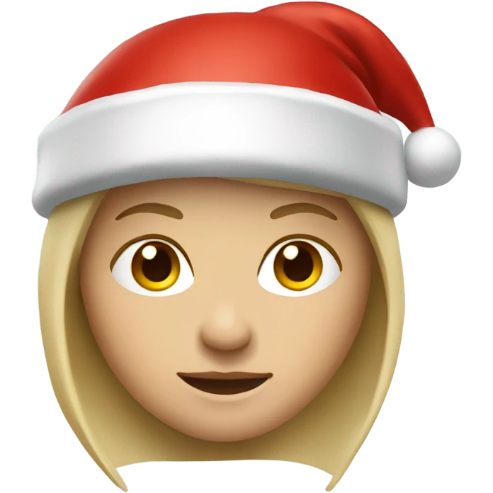 white spartan female wearing red santa hat emoji