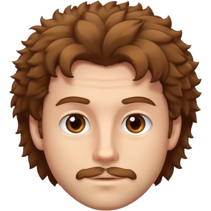 Make a white guy with brown fluffy hair emoji