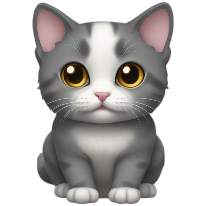 Munchkin cat deep gray emoji