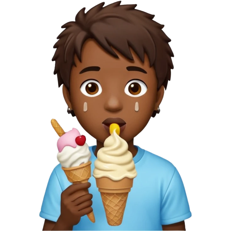 Lil Uzi eating ice cream emoji