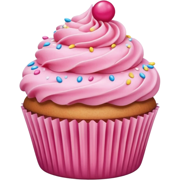 Cupcake with pink icing emoji