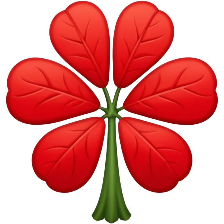 Un trébol de cinco hojas rojo emoji