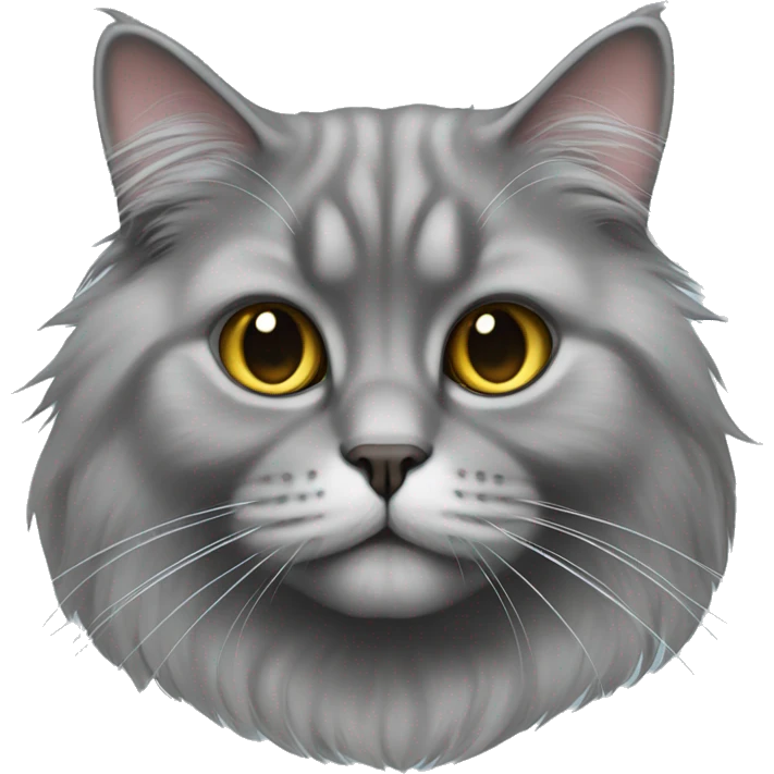 gray british longhair cat emoji