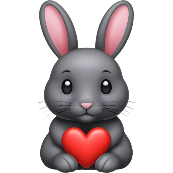 Lapin noir avec des cœur  emoji