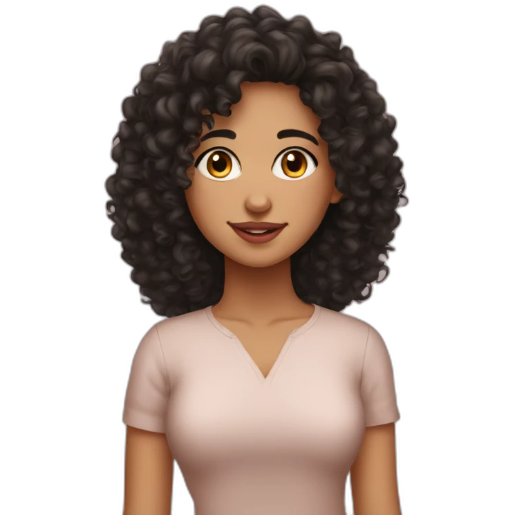 19 year old maghrebian dark curly haired girl emoji