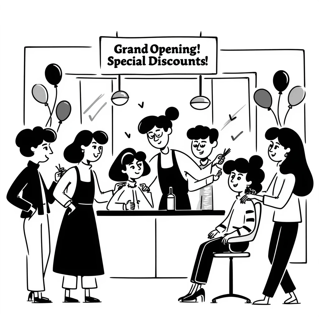 discount, event, customer attraction for hair salon marketing emoji
