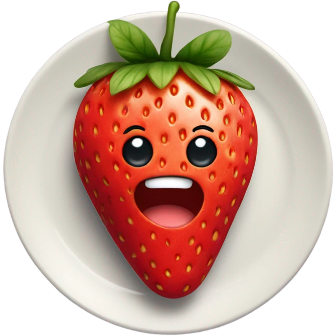 strawberry on a plate emoji