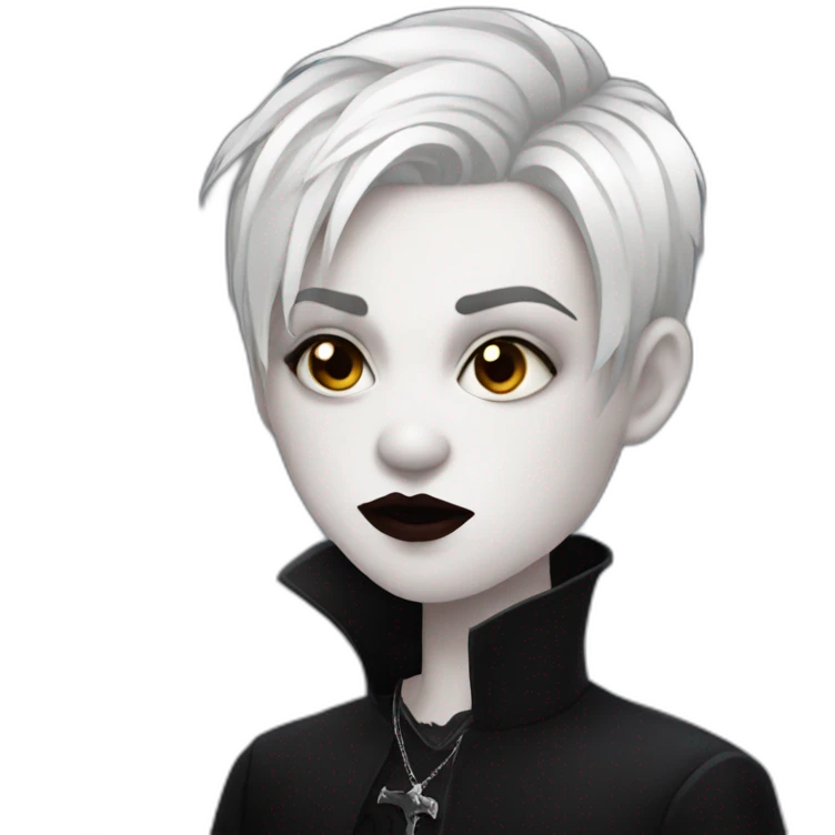 goth vampire white skin short hair emoji