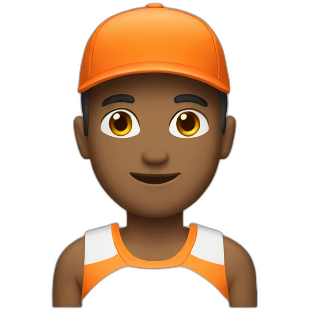sportsman in orange emoji