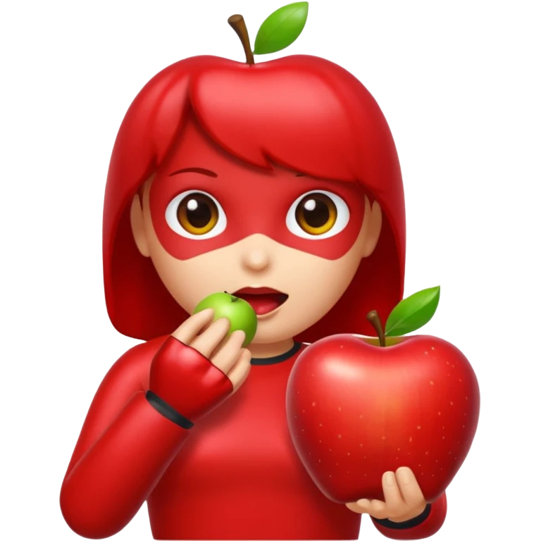 Android a estátua ocorrendo comendo maçã emoji