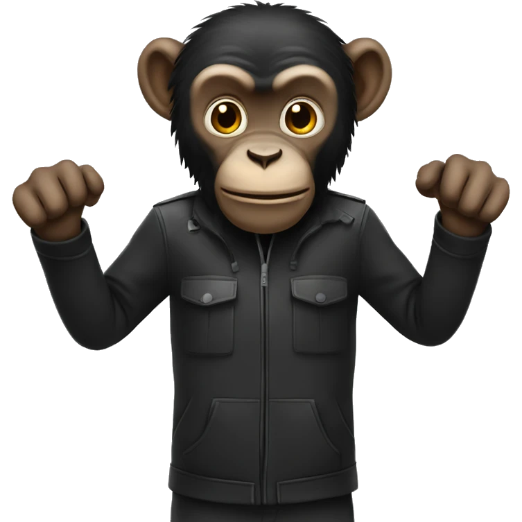 Un singe noir avec une banne emoji