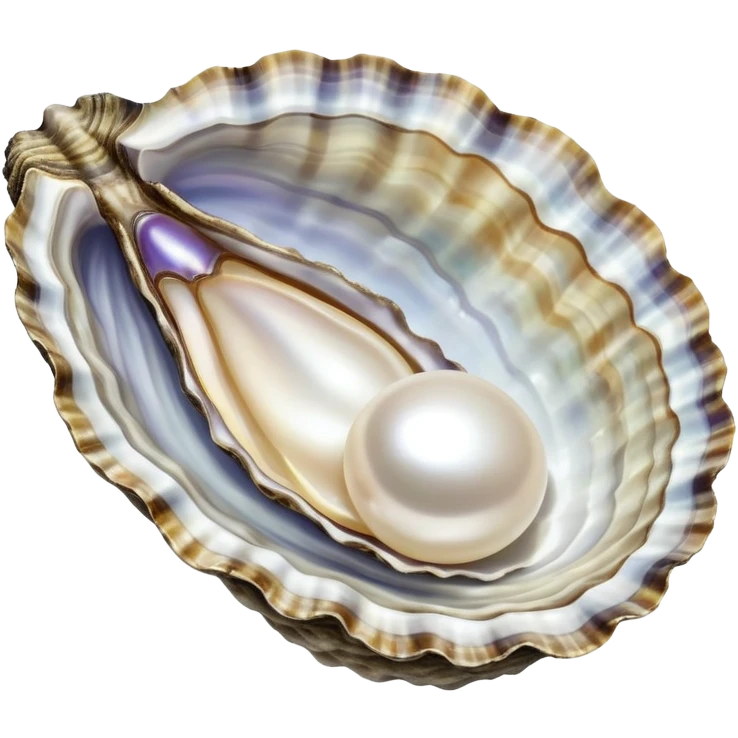 beautiful oyster with a shiny pearl pearl inside emoji