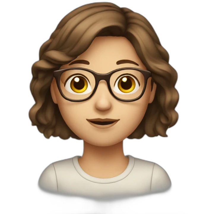 girl-with-brown-hair-and-round-glasses emoji