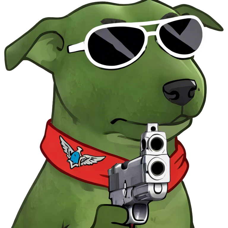 Dog with gun emoji