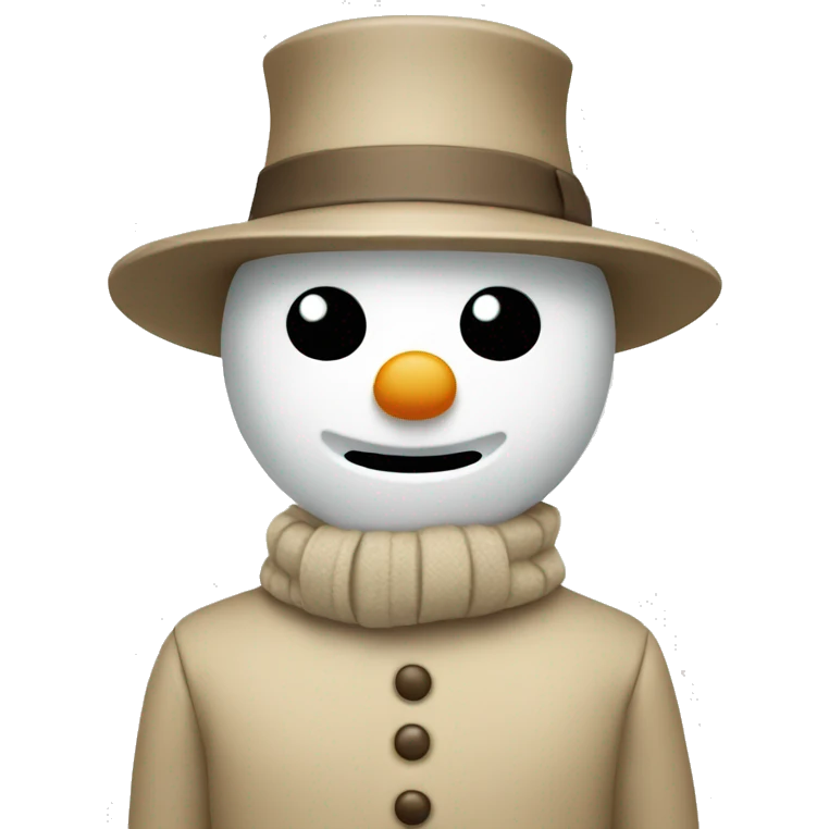 Snowman dressed in beige accessories emoji