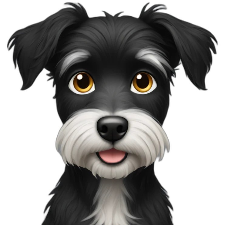 Black dog scruffy hair emoji