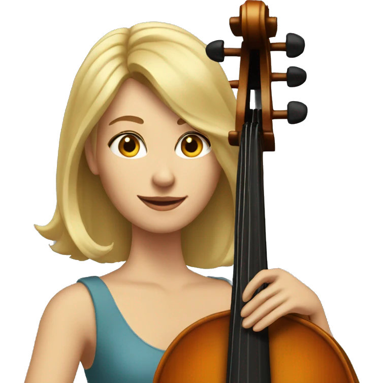 woman with neck length cropped blonde hair playing cello  emoji