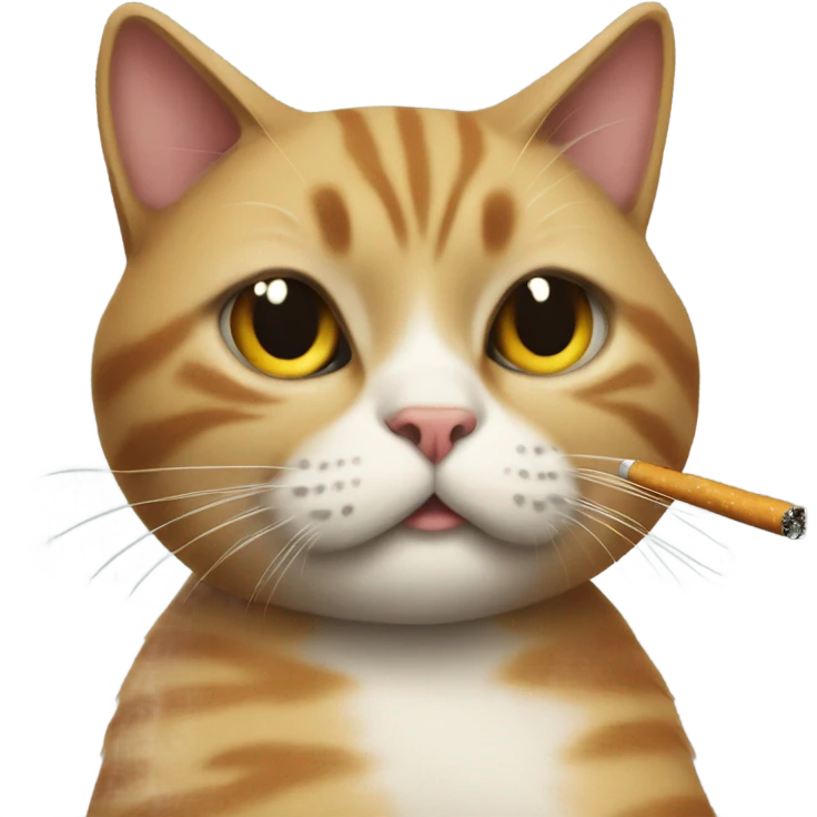 Cat holding a cigarette  emoji