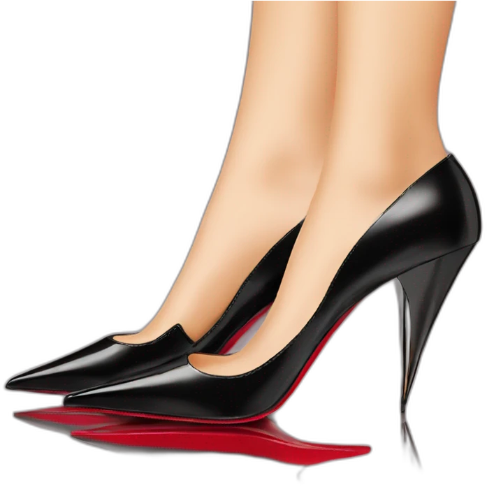 One WEDGE heel LOUBOUTIN black leather PATENT emoji